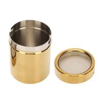 Powder Shaker Stainless Steel Rust Resistance Gold Fine Mesh Powder Sugar Shaker for Kitchen beige
