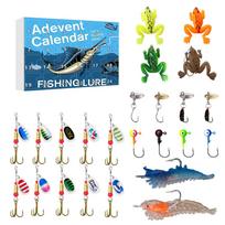 Fishing Themed Christmas Advent Calendar - Holiday Countdown Calendar for Anglers and Fishermen One Size