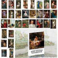 Waterhouse Atviručių rinkinys iš 30 vnt., Britų dailininkas 1849-1917 One Size balta