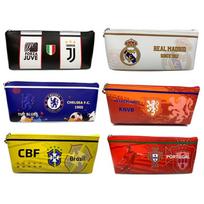 Soccer Club World Cup Pencil Case, Multi-Team Stationery Gift, Portable Zipper Pouch for Students Office less