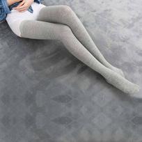 80cm Cotton Thigh-High Socks for Tall Women - Creative Over-the-Knee Extended Length tamsiai pilka spalva