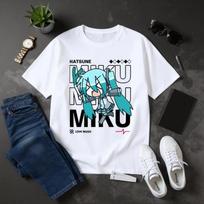 Hatsune Miku T-shirt Project Sekai Shirt Oversized Anime Tee Kawaii Tops S black