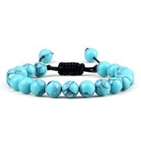 Black Lava Stone Crown Charm Tiger Eye Beads Bracelet For Men Women Braided Bracelets Handmade Adjustable Jewelry mėlyna