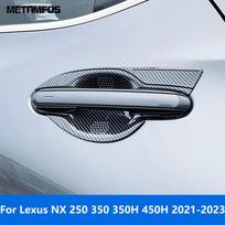 For Lexus NX 250 350 350H 450H  2022 2023 Chrome Side Door Handle Bowl Cover Trim Protector Sticker Accessories Car ABS Chrome Plastic A black