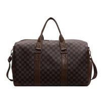 Duffel bag PU plaid travel bag high-end portable storage waterproof lightweight large capacity boarding bag juoda