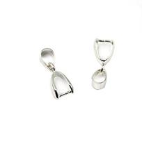 20Pcs Copper Gold Silver Plated Pendant Pinch Bail Clasps Necklace Hooks Clips Connector For DIY Jewelry Making Findings 6x14mm sidabras