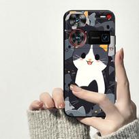 For ZTE Nubia Neo 5G Nubia Z60 Ultra Case Shockproof Soft Silicone For Nubia Z60 Ultra Back Cover TPU Phone Case Cat Dog Fundas ZTE Nubia V60 Design black