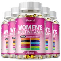Moterų multivitaminų kapsulės, vitaminai A, C ir D, multivitaminų mityba, imuninės sistemos apsauga, tinka suaugusiems. 120*5