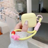 For Airpods Pro 2 3 1 Girl Earphone Protective Cover With -lost Lanyard Accessories Candy Soft Silicone Case For Airpods 4 gray