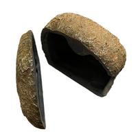Resin Fishtanks Hideouts Rock Cave House Magnetic Shelter Aquariums Decors for Safe Reptiles Breeding Environment 1 black
