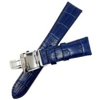 Seiko Time Lab Seiko Watch Band Calf Leather Navy Blue Belt D-Buckle Men's + Watch Cloth (Care Set) (22mm) blue