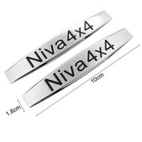 2pcs/lot Metal Sticker for Lada Granta Vesta Niva 4x4 Logo Car Sticker Side Emblem Tail Badge Auto Rear Trunk Decoration Decal white