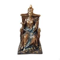 Deity Figurine with Throne Bronze Finish Antique Style Mother Terra Statue for black
