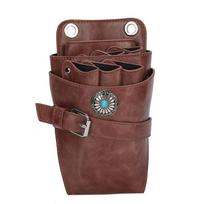 Barber Scissor Pouch Holster with Belt Hairdressing Waist Holder Case Bag Brown brown