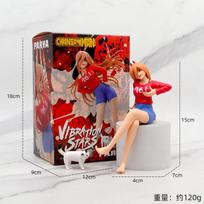 15CM Anime GRANDININIO PJŪKLO ŽMOGUS figūrėlė POWER Sėdinti pozicija Anime modelis Žaislai Dovanos Kolekcija Dekoratyviniai papuošalai PVC With box red
