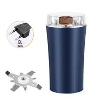 Small Kitchen Electric Grinding Machine Grain Grinder Coffee Grinder Stainless Steel Nuts Beans Grains Mill Herbs Grinding Mixer blue