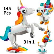 3 in 1 Parrot Building Toy Set, Transforms to 3 Different Animal Figures - from Colorful Parrot, to Swimming Fish, to Cute Frog yellow