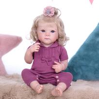 Realistic 18 Inch Reborn Baby Doll Full Silicone Vinyl 3D Skin Newborn Babies Dolls with Visible Veins Educational DIY Toys 18 inch gray