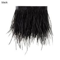 Fashion Ostrich Feathers Trim 1 Meter Long 8-10 CM Wide Plumes Ribbon Selvage DIY Dress Crafts Accessories Feathers Ribbon juoda