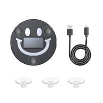 Solar Car Smile Face Neon Light with 6 Colors Suction Cup Decorative Lamp for Triangle Window Wireless LED Atmosphere Interior Exterior Auto Accessory A brown