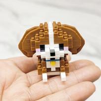 18 Styles husky Pet Cats Dog Building Block Cartoon Cute Doll Puzzle Assembly Children's Toy DIY Boys Girls Birthday Gifts brown