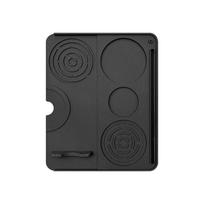 Food-Grade Silicone Coffee Machine Mat: Square Two-in-One Draining & Tamping Tray for Bar Counter. brown