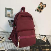 Schoolbag student schoolbag campus feeling cute solid color texture fashionable student female backpack lightweight large capacity burden reduction no accessories juoda