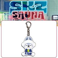 Stray Kids SKZOO Sauna Acrylic Keychain, Cute Cartoon Animal Key Ring Bag Pendant, Kawaii Fan Merchandise Gift for STAY 7 blue