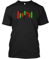 Stock Market Candlestick Chart T-shirt XXXXL black