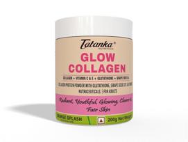 TATANKA NUTRITION Glow Collagen Powder with Glutathione, Vitamin C, Vitamin E & Grape Seed Extract | Skin Glow & Anti-Aging Support | Hydrolyzed