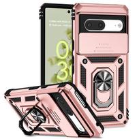 Case for Google Pixel 11/Pixel 11 Pro , with ring stand and camera lens sliding cover mėlyna