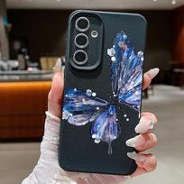 Butterfly Print Case For Samsung A18 A57 A37 A17 A56 A36 A26 A16 A55 A35 A25 A15 A54 S21 FE S22 S23 S24 Plus S25 S26 Ultra Silicone Cover Samsung A25 5G pilka