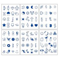 Tattoo Sticker Henna Tattoo Lettering Long-lasting, non-glare tattoo Type C 11x8cm 1 pcs gray