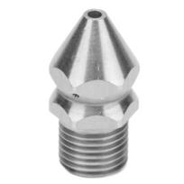 Pipe Cleaning Nozzle G1/4in Male Thread Stainless Steel Sewer Cleaning Nozzle Drain Sewer Wash Jet 4Hole white
