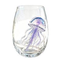 Specialus gėrimų stiklas Octopus Tumbler, 350 ml vyno taurė be kojelės, Banginio Delfino Vėžlio Jūros Gyvūno gėrimo puodelis, Rankų darbo stiklo dirbiniai Octopus white