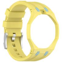 Colorful Dopamine Style Silicone Wristband for AP Collaboration Watch - Fashionable Replacement Strap (3 o'clock position) yellow