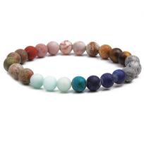 Natural Stone Beaded Bracelet Buddha Rosary Men Women Elastic Bracelets Bangles Healing Balance Yoga Jewelry Best Bracelet Style A gray