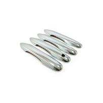 For Toyota Yaris Cross - Accessories ABS Chrome/Carbon Fiber Car door protector Handle Decoration Cover Trim Styling Three Hole-Chrome gray