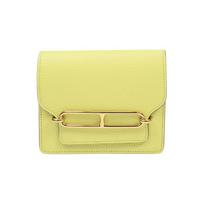 Hermes Roulis Slim Goat Leather Clutch Bag Women clutch Light-Gold Yellow-Bud H082213CPR9 Box Included,B Stamp beige