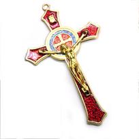 12*7cm Auksinis Šv. Benedikto Kryžius Jėzus Kristus Pakabukas Religija Malda Dekoravimo Reikmenys Blue beige