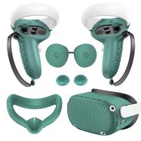 Penkių dalių silikoninis apsauginis dėklų rinkinys, skirtas Meta/Oculus Quest 2: VR valdiklio ir pagrindinio įrenginio dangteliai rožinė