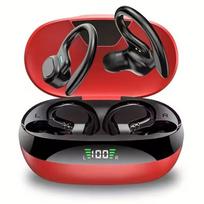 Belaidės ausinės Ture Belaidės ausinės Ausų kabliukas Sportinės HiFi Stereo Vandeniui atspari laisvų rankų įranga su mikrofonu TWS ausinės raudona