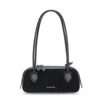 2025 New Design Retro Underarm Crossbody Bags Soft Suede Leather Daily Match Shoulder Bags High-End Unique Fashion Women's Bags black