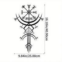 One Piece Handmade Norse Viking Wall Art Rune Decor Metal Craft Home Hanging Gift For Museum Nordic Mythology Theme Restaurant TY6483 įvairiaspalvis