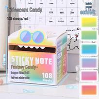 Blue Fruit Transparent Pearlescent Sticky Notes - 108 Sheets, High Adhesive, Cute Design for Students and Children 108 Sheets / 70 x 50 mm / 70 g gray
