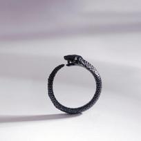 Adjustable Snake Design Mens Ring In Plated Finish Retro Gothic Style Unisex Finger Fashion Forward Individuals Adjustable Open Band gray