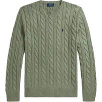 Polo Ralph Lauren Cotton Long Sleeve Pullover Knit Sweater Regular Fit Men tops Fern-Green Stone 710775885-528 XL gray