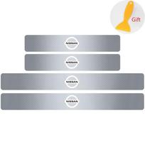4PC Car Door Sill Pedal Carbon Fiber Protective Film Anti-scratch And Waterproof Sticker For Nissan Nismo Qashqai Sylphy X-Trail For Nissan auksas
