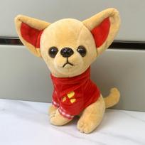 Simulation Chihuahua Plush Toys Room Decoration Stuffed Animals Puppy Plush Toys 18Cm Cartoon Stuffed Dog Doll Kids Toy raudona