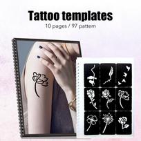Airbrush Tattoo Templates 97 Patterns Waterproof Reusable Portable Temporary Tattoos Body Art Painting Templates gray